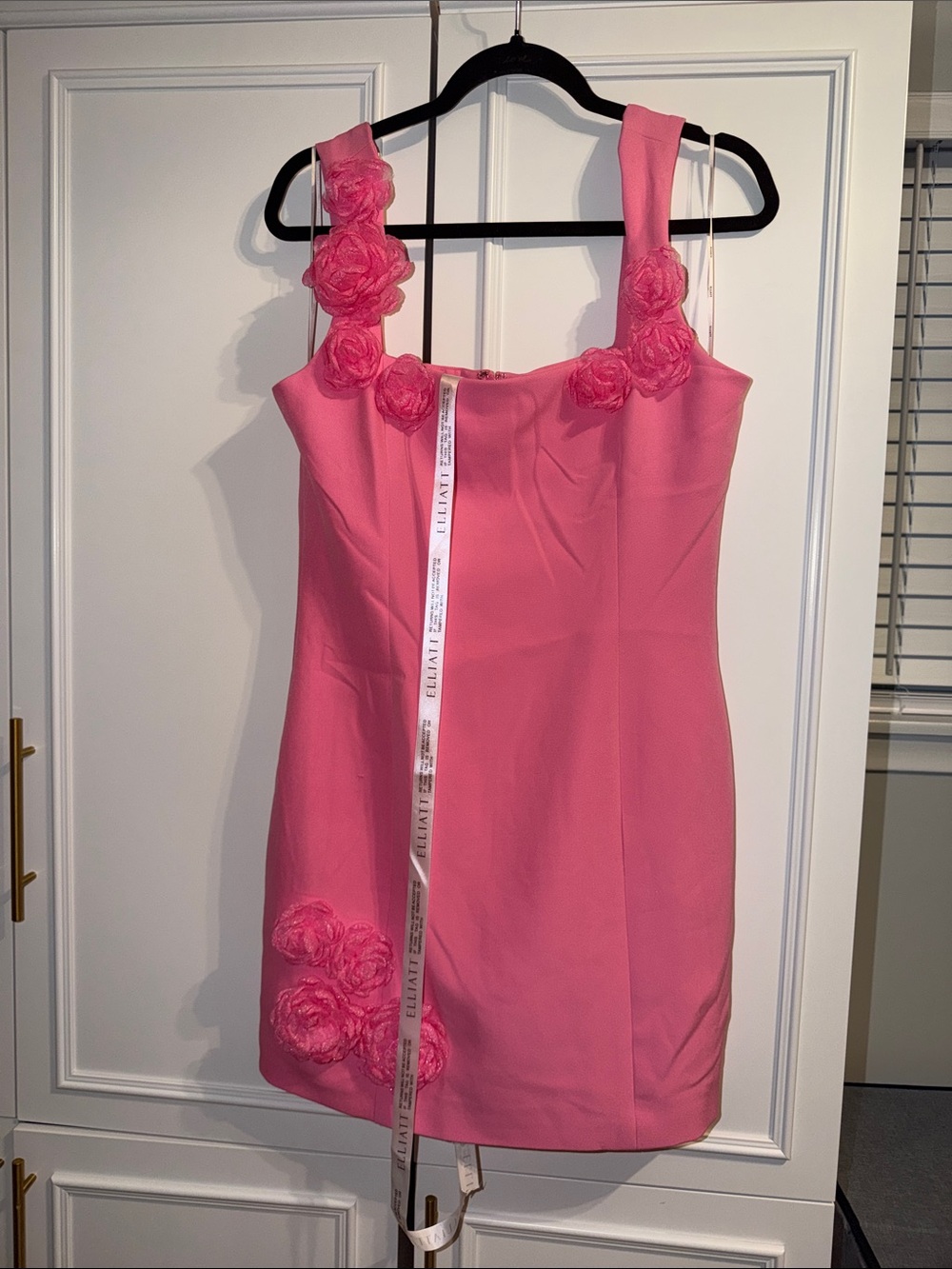 Elliatt Pink Mini Dress with Floral Appliqués- NWT